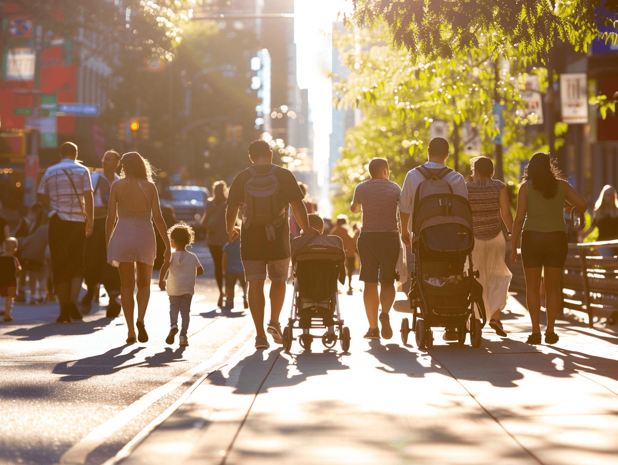 Family at a kid-friendly community event
